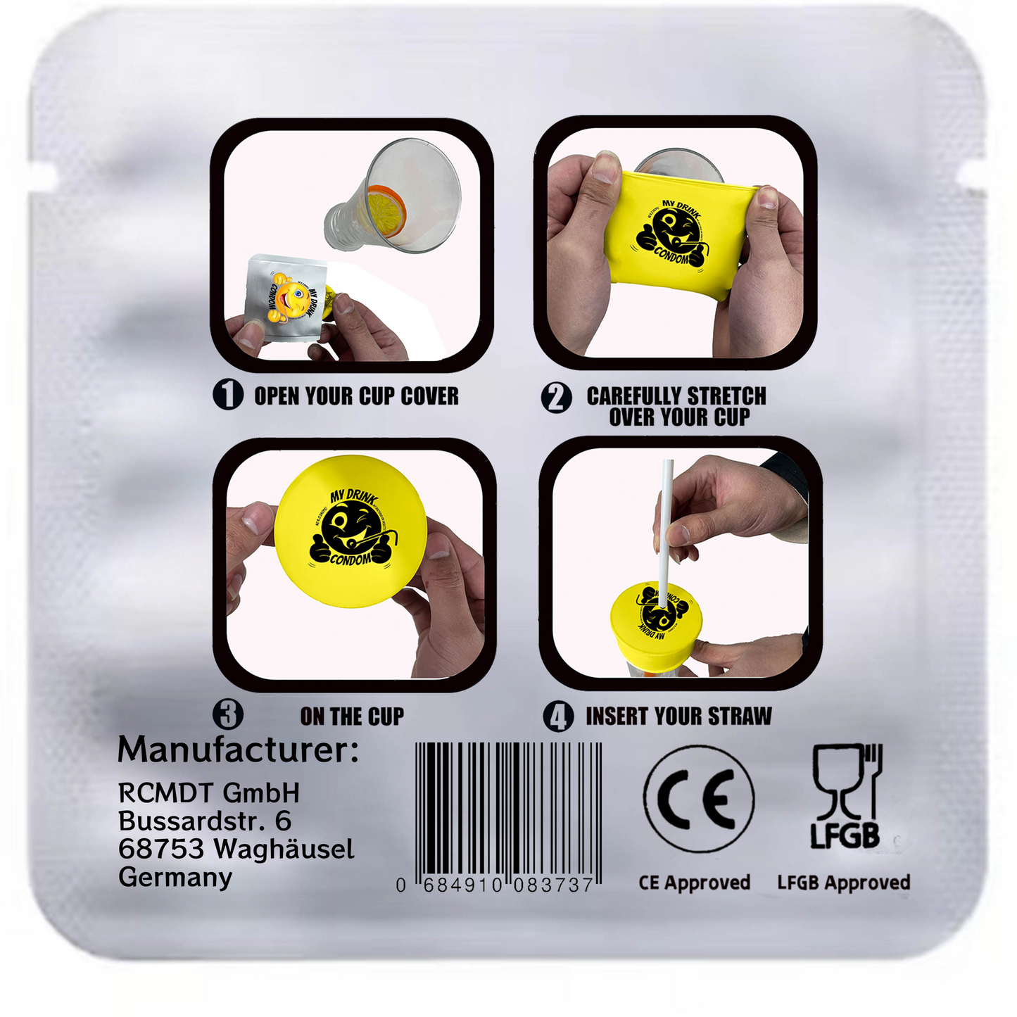 Single drinking condom - your personal drink bodyguard